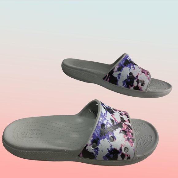 Crocs Classic Crocs Tie Dye Mania Foil Comfort 206481 Men's Size 13 - Picture 7 of 12